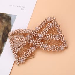 Women DIY Hair Accessories Pearl Beaded Elastic Hair Claw Hairpin Magic Comb Up-Do Hairstyle Bun Maker Tool Ponytail Hairdo Wolf
