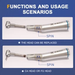 AI-G25 LED E-Generator 1:1 CA Bur Slow Speed Handpiece Drill Head Spare Parts Dental Tools Instrument Products