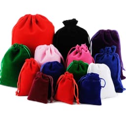 Wholesale 50pcs Colorful Velvet Bag Drawstring Pouches Jewelry Packaging Velvet Pouches Drawstring Packing Gift Bags Customized