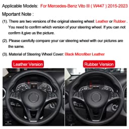 Hand Sewing Car Steering Wheel Wrap for Mercedes-Benz Vito III ( W447 ) 2015 - 2023 Circular Shape Braid on The Steering Wheel