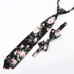 Cartoon Floral Children Tie Bowtie Set Cotton Skinny Slim Casual Solid Color Boys Girls Colorful Adjustable Shirt Gravata Gift