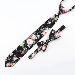 Cartoon Floral Children Tie Bowtie Set Cotton Skinny Slim Casual Solid Color Boys Girls Colorful Adjustable Shirt Gravata Gift