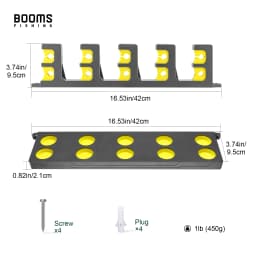 Booms Fishing WV4 Fishing Rod Holders Vertical Wall Rod Rack Store Up to 10 Rods For Fishing Pole Holder Storage Tools 4 Colors