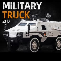 1:24 Alloy Armored Car Truck Model Diecasts Off-road Vehicles Model Metal Police Explosion Proof Car Model Sound Light Kids Gift