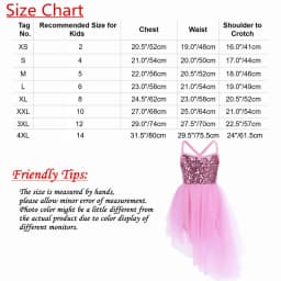 Kids Girls Sequins Ballet Tutu Dress Sleeveless Hi-lo Fairy Tulle Gymnastics Leotard Dress Ballerina Dance Performance Costumes