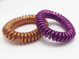 10 Metallic Colour Spiral Coil Elastic Hair Ties Scrunchies Telephone Cord 50mm