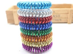 10 Metallic Colour Spiral Coil Elastic Hair Ties Scrunchies Telephone Cord 50mm
