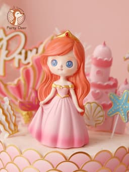 Crown Mermaid Fish Tail Ocean World Girl Cake Topper Birthday Dessert Decoration for Children's Day Party Supplies Lovely Gift