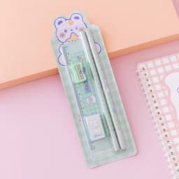 Cartoon HB Pencil School Supplies Set Wooden Pencil Set Cartoon Art Supplies Stationery Gifts Students Children's