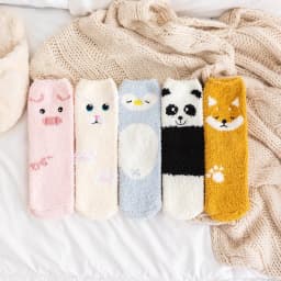 Lovely Cartoon Animals in Autumn and Winter Plush ThiCkened Warm Middle Tube Socks Cat pig panda Sleeping Socks Home Floor Socks