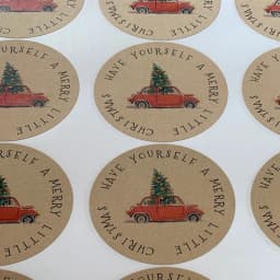 Round Kraft Paper Label Sticker Customize Text Logo Personalized Wedding Birthdays Hplodays Adhesive Sticker Handmade packing