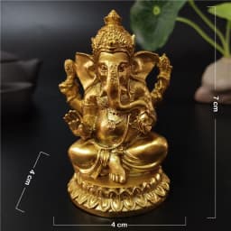 Bronze Color Lord Ganesha Buddha Statues Elephant Hindu God Sculpture Figurines Ornaments Resin Home Decoration Lucky Gifts