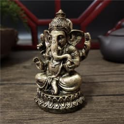 Bronze Color Lord Ganesha Buddha Statues Elephant Hindu God Sculpture Figurines Ornaments Resin Home Decoration Lucky Gifts