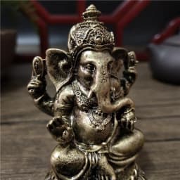 Bronze Color Lord Ganesha Buddha Statues Elephant Hindu God Sculpture Figurines Ornaments Resin Home Decoration Lucky Gifts