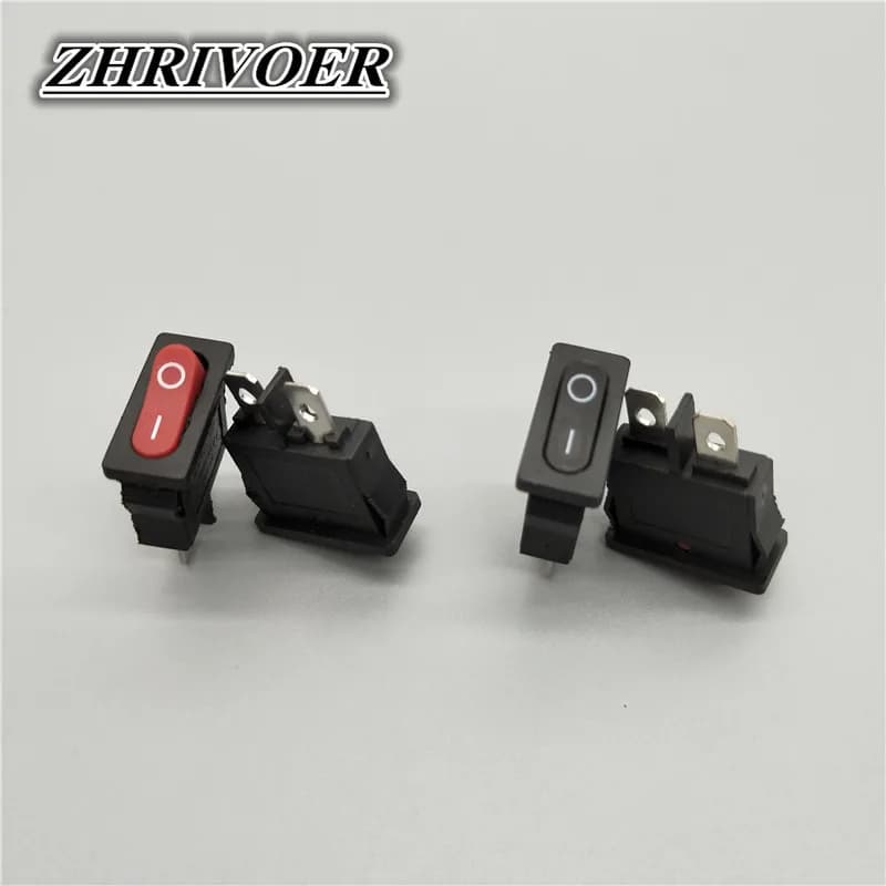 5Pcs 10x22mm KCD1-110 Black Super Thin Rocker Switch NO/OFF 2 Pin Small Instrument Power Switch
