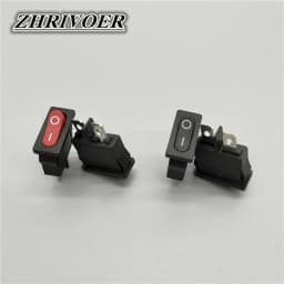 5Pcs 10x22mm KCD1-110 Black Super Thin Rocker Switch NO/OFF 2 Pin Small Instrument Power Switch