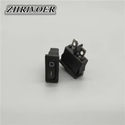 5Pcs 10x22mm KCD1-110 Black Super Thin Rocker Switch NO/OFF 2 Pin Small Instrument Power Switch