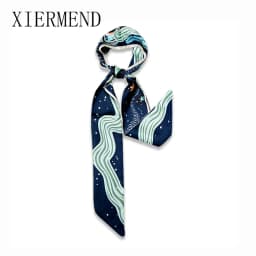 2021 new silk scarves spring autumn decoration joker hair ribbon bound handbags band small scarf hairband skinny scarf women
