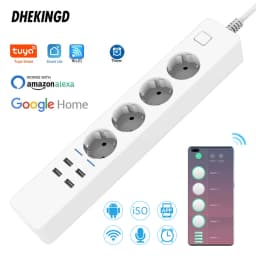 1.8M 3M 5M Wifi Smart Power Strip 4AC Outlets 4USB Plug Charging Port Timing Bluetooth Control with Alexa Google Home Assistant