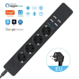 1.8M 3M 5M Wifi Smart Power Strip 4AC Outlets 4USB Plug Charging Port Timing Bluetooth Control with Alexa Google Home Assistant