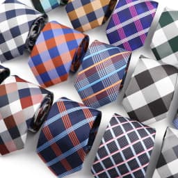 New Men's Classic Plaid Tie Luxury Stripe 8cm Jacquard Necktie All-Match Cravat For Business Wedding Party Daily Wear Accessory