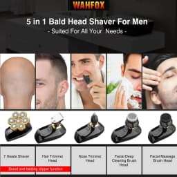 WAHFOX Shaver For Men 7D Independently 7 Cutter Floating Head Waterproof Electric Razor Beard Trimmer Machine New