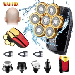 WAHFOX Shaver For Men 7D Independently 7 Cutter Floating Head Waterproof Electric Razor Beard Trimmer Machine New