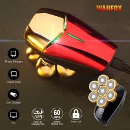 WAHFOX Shaver For Men 7D Independently 7 Cutter Floating Head Waterproof Electric Razor Beard Trimmer Machine New