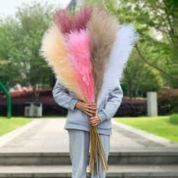 1Pcs 120cm Artificial Reed Flower Bouquet Plume Pampas Grass Dried Flowers For Home Room Decor Wedding Birthday Party Supplies