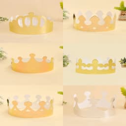 30/10Pcs Gold Silver Birthday Party Hats Paper Crown Kids Birthday Party Supplies Party Crown Hat Cap Celebration Wedding Decor