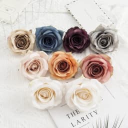 10PCS Artificial Flowers Wholesale Silk Fake Roses Valentine  Decoration Home Room Wedding Wreath Bridal Accessories Gift Box