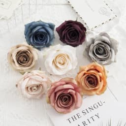10PCS Artificial Flowers Wholesale Silk Fake Roses Valentine  Decoration Home Room Wedding Wreath Bridal Accessories Gift Box