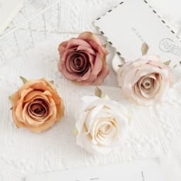 10PCS Artificial Flowers Wholesale Silk Fake Roses Valentine  Decoration Home Room Wedding Wreath Bridal Accessories Gift Box