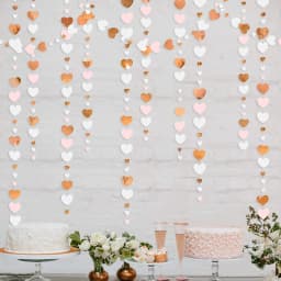 Autumn Paper Heart Garlands Orange Love Hanging Streamers for Fall Wedding Bridal Shower Harvest Thanksgiving Party Decorations