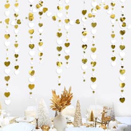 Autumn Paper Heart Garlands Orange Love Hanging Streamers for Fall Wedding Bridal Shower Harvest Thanksgiving Party Decorations