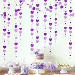 Autumn Paper Heart Garlands Orange Love Hanging Streamers for Fall Wedding Bridal Shower Harvest Thanksgiving Party Decorations