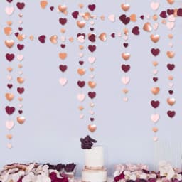 Autumn Paper Heart Garlands Orange Love Hanging Streamers for Fall Wedding Bridal Shower Harvest Thanksgiving Party Decorations