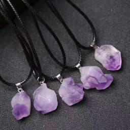 Natural Amethysts Flower Necklace Reiki Healing Stone Irregular Shape Jewelry DIY Gift Adjustable Choker Lucky Pendant For Women