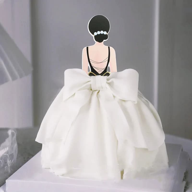 New Creative Happy Birthday Cake Toppers Noble Dress Mother's Day Birthday Party Cake Topper MOM Back View Happy Cake Decoration