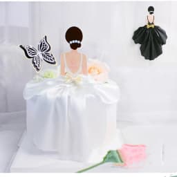 New Creative Happy Birthday Cake Toppers Noble Dress Mother's Day Birthday Party Cake Topper MOM Back View Happy Cake Decoration