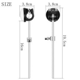 Drum Pedal Beater Hammer Addition Counterweight Replacement for Drum Set Kit Accessory Stainless Steel Shaft Pedal Beater Head