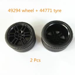 Buildings Blocks 49294 Wheel 56mm D. x 34mm High-Tech Racing Medium 6 Pin Holes For 44771 Tyre 68.8 x 36mm Collections MOC Set
