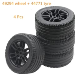 Buildings Blocks 49294 Wheel 56mm D. x 34mm High-Tech Racing Medium 6 Pin Holes For 44771 Tyre 68.8 x 36mm Collections MOC Set