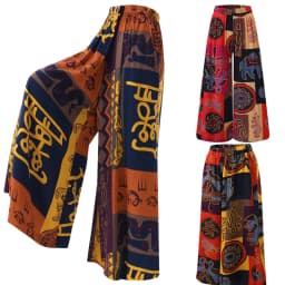 Women Ladies 5XL Wide Leg Boho Yoga Harem Pants Gypsy Hippie Thai Boho Court Women's Pants Ruched Waist Aladdin Women's Pants