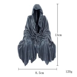 Black Grim Reaper Statue Thrilling Robe Nightcrawler Resin Desktop Figurine Ornaments Horror Ghost Sculpture Decorations
