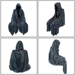 Black Grim Reaper Statue Thrilling Robe Nightcrawler Resin Desktop Figurine Ornaments Horror Ghost Sculpture Decorations