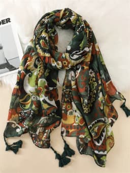 2023 Fashion Paisley Abstract Floral Tassel Viscose Shawl Scarf Lady High Quality Wrap Thin Pashmina Stole Muslim Hijab 180*90Cm