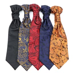 Luxury Men Paisley Ascot Tie Tuxedo Man Wedding Business Party Cravat Tie 10CM Vintage Pattern Necktie Gentleman Accessories