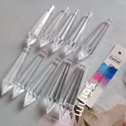 Camal 10Pcs 56mm Clear Pointed Drop Acrylic Bead Pendant Hanging Chandelier Parts Home Curtain Wedding Party Craft Decor