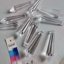 Camal 10Pcs 56mm Clear Pointed Drop Acrylic Bead Pendant Hanging Chandelier Parts Home Curtain Wedding Party Craft Decor
